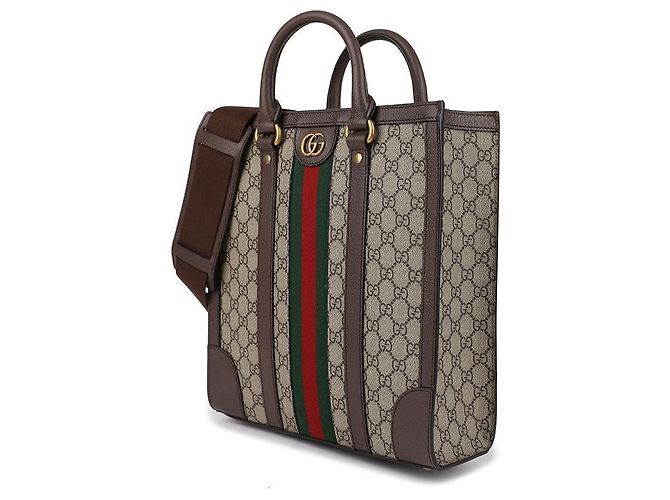 Gucci Supreme Canvas Ophidia Medium Tote Bag Braun - Ansicht 4