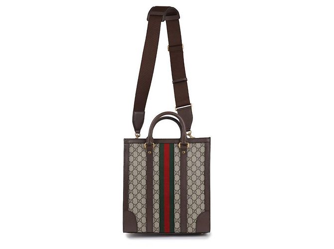 Gucci Supreme Canvas Ophidia Medium Tote Bag Braun - Ansicht 5