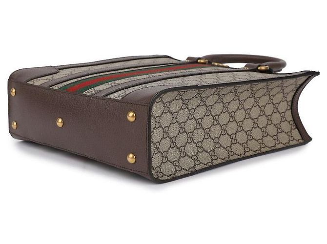 Gucci Supreme Canvas Ophidia Medium Tote Bag Braun - Ansicht 6