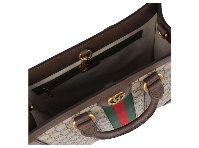 Gucci Supreme Canvas Ophidia Medium Tote Bag Braun - Ansicht 8