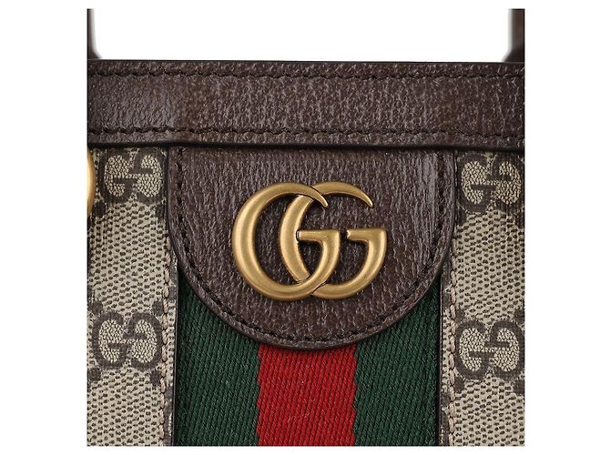 Gucci Supreme Canvas Ophidia Medium Tote Bag Braun - Ansicht 9
