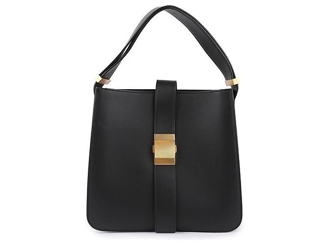 Bottega Veneta Bolsa de ombro com fivela dourada Preto - vista 3