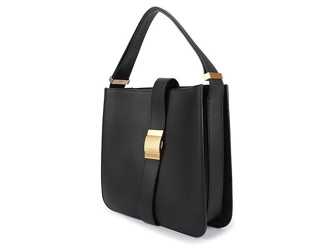 Bottega Veneta Bolsa de ombro com fivela dourada Preto - vista 4