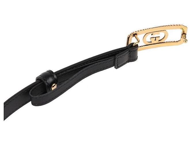 Gucci Cinturón delgado con hebilla entrelazada Negro - vista 7