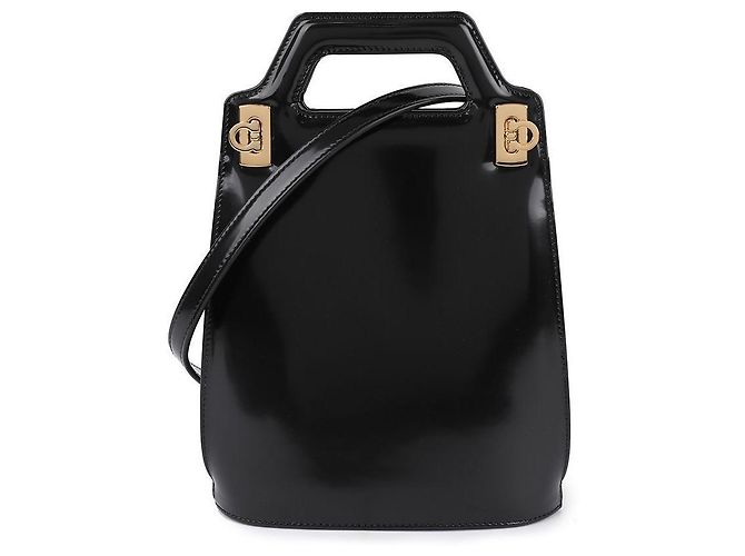 Salvatore Ferragamo Borsa Tote Wanda da Donna Gancini NERO - vista 3