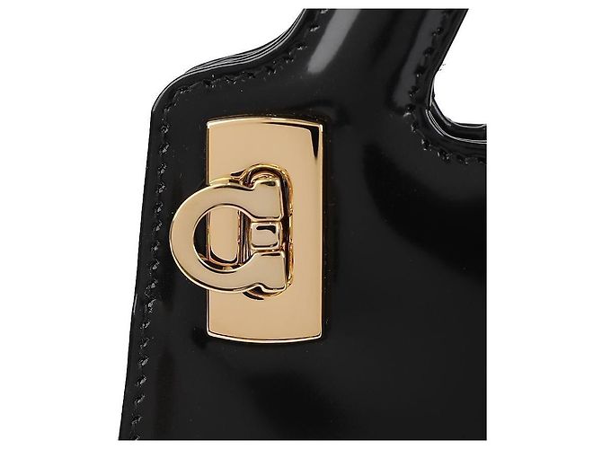 Salvatore Ferragamo Borsa Tote Wanda da Donna Gancini NERO - vista 9