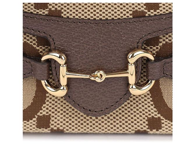 Gucci Mini borsa da uomo Horsebit Jumbo GG Marrone - vista 9