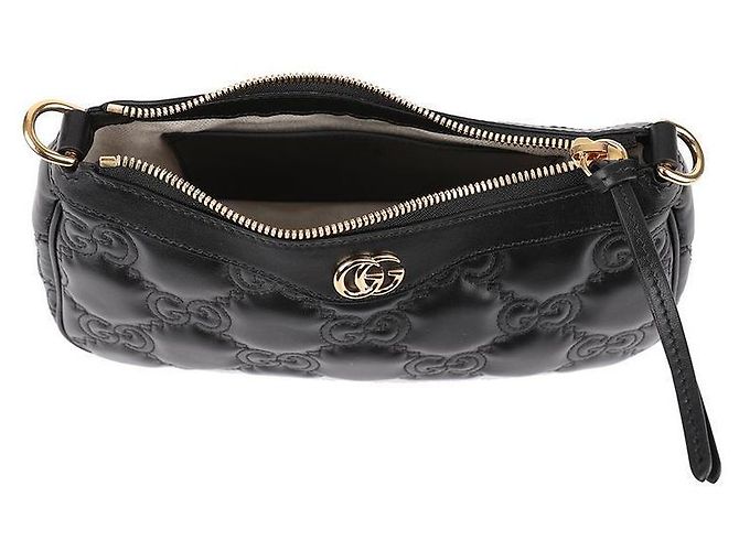 Gucci Gepolsterte Lederhandtasche Schwarz - Ansicht 7