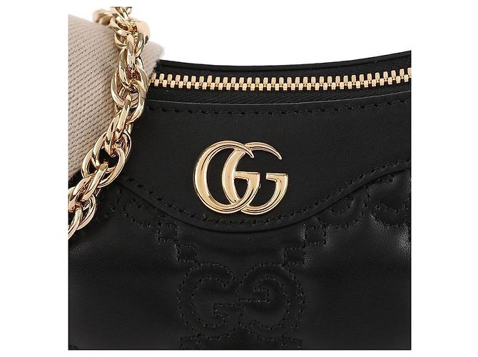 Gucci Gepolsterte Lederhandtasche Schwarz - Ansicht 9