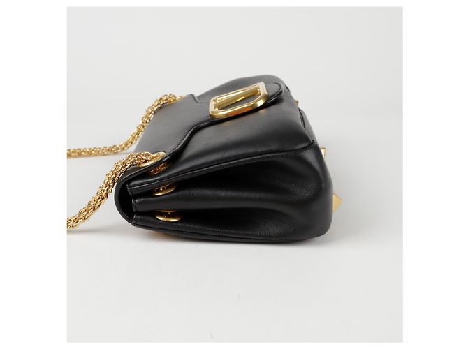 Valentino Borsa a tracolla incrociata con catena borchiata e logo Nero - vista 6
