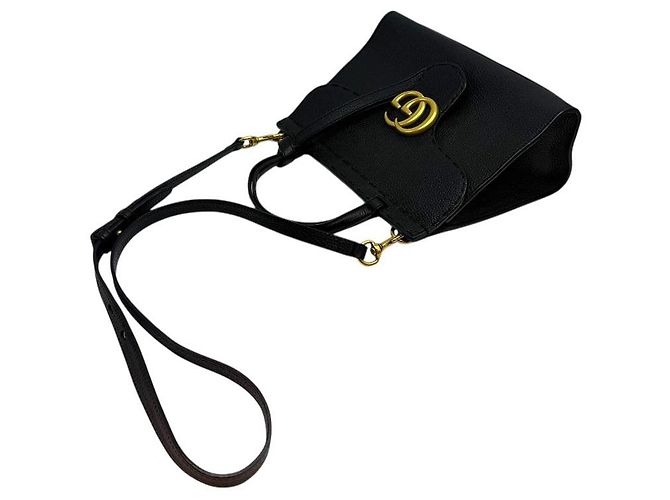 Gucci Bolso GG Marmont Mini con Asa Negra Negro - vista 6
