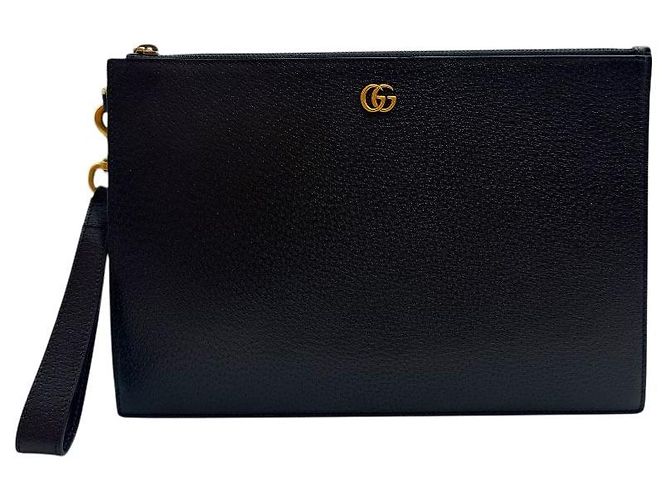 Gucci Clutch in pelle GG Marmont per donne Nero - vista 2