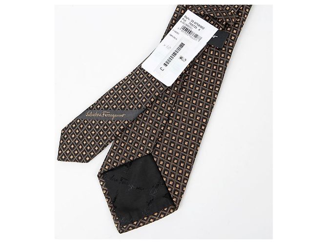Salvatore Ferragamo Diamond Pattern Tie Black - view 4