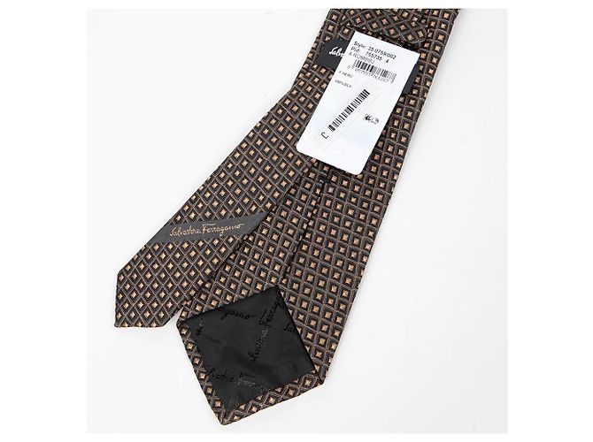 Salvatore Ferragamo Diamond Pattern Tie Black - view 4