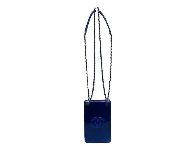Chanel Borsa a tracolla con supporto per telefono brevettato Serie Blu - vista 9