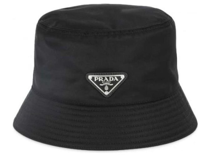 Prada Cappello bucket in Re-Nylon con logo Nero - vista 5
