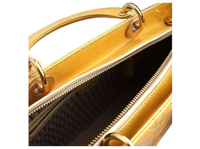 Dior Grande borsa tote e a spalla Lady in vernice gialla Cannage Giallo - vista 5