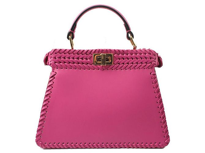 Fendi Mini Peekaboo oro intrecciato viola e borsa a tracolla Porpora - vista 3