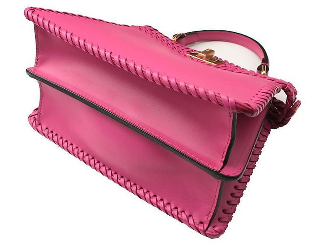 Fendi Mini Peekaboo oro intrecciato viola e borsa a tracolla Porpora - vista 4