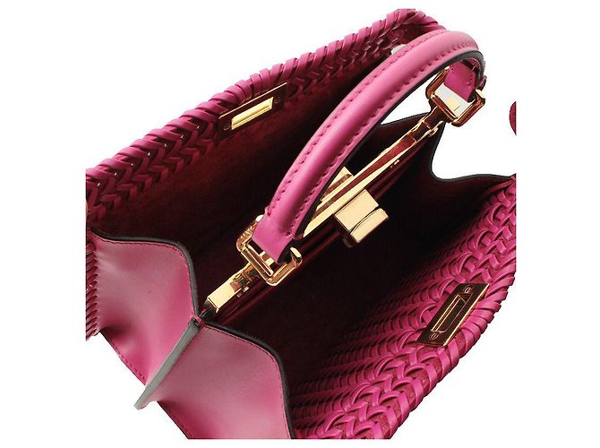 Fendi Mini Peekaboo oro intrecciato viola e borsa a tracolla Porpora - vista 5
