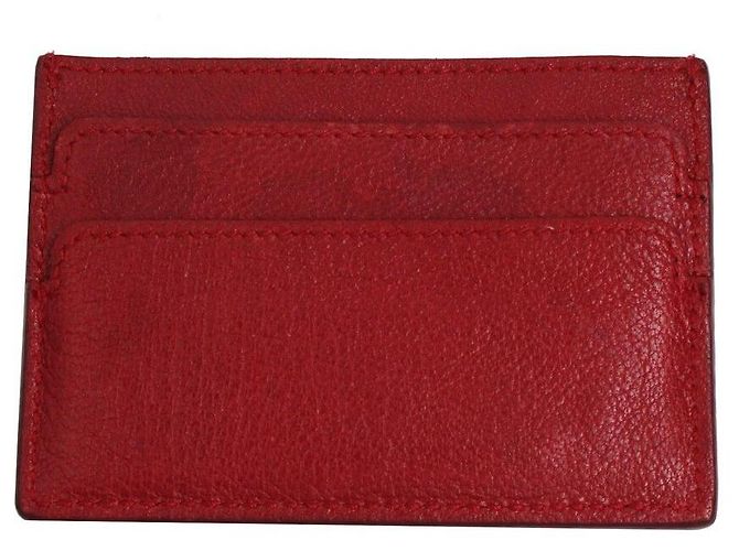 Alexander Mcqueen Porta tarjetas de oro rojo con calavera Roja - vista 2