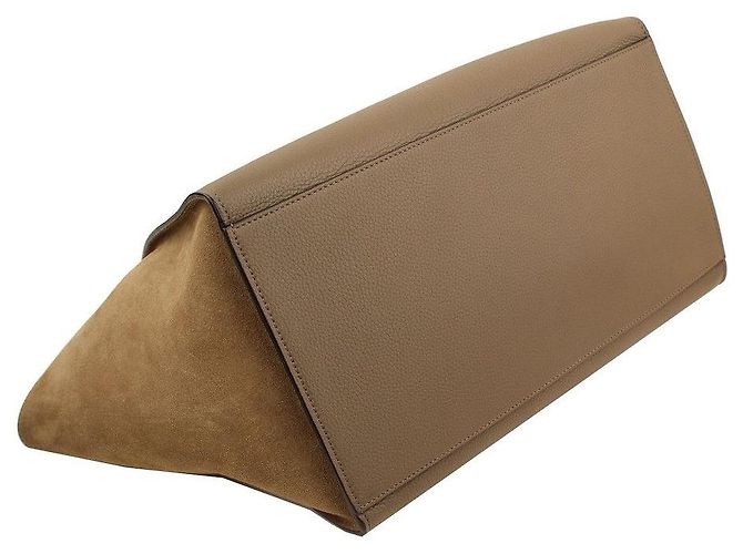 Céline Borsa tote e a spalla Trapeze verde taupe - vista 5