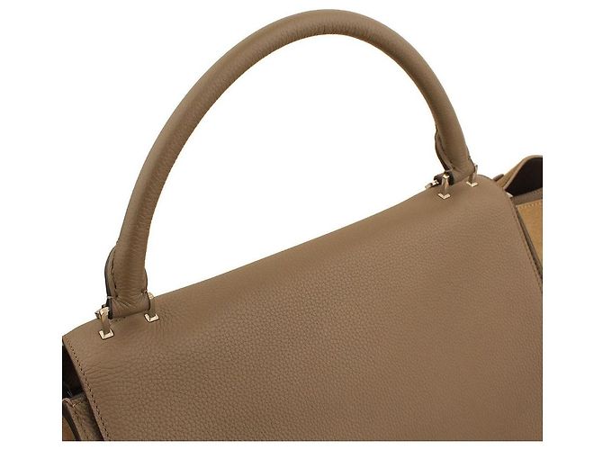 Céline Borsa tote e a spalla Trapeze verde taupe - vista 8