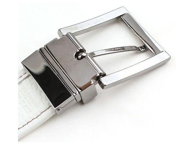 Dolce & Gabbana White Leopard Pattern Silver Buckle Belt - view 6