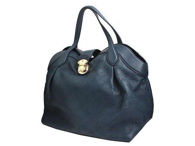 Louis Vuitton Mahina Goldfarbene Tilblue Tragetasche Blau - Ansicht 2