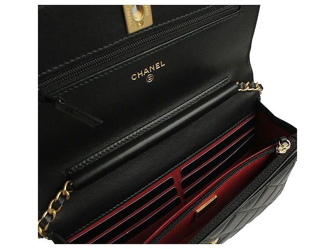 Chanel Borsa a tracolla WOC con manico in perle in tono oro nero - vista 5
