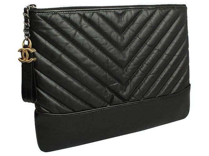 Chanel Clutch Gabrielle Medio Vintage Nero - vista 2