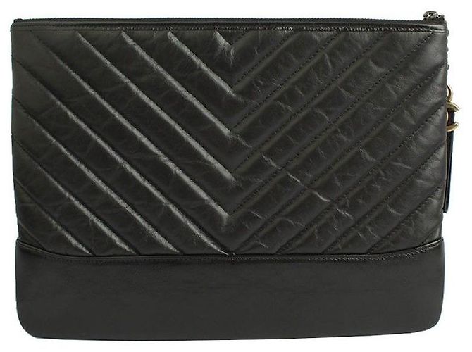 Chanel Clutch Gabrielle Medio Vintage Nero - vista 3
