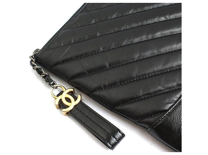 Chanel Clutch Gabrielle Medio Vintage Nero - vista 6