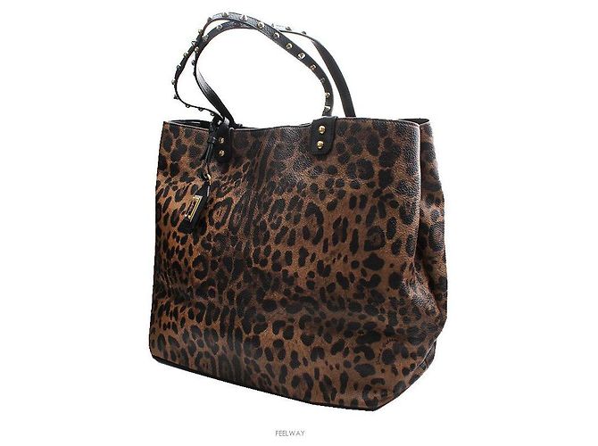 Dolce & Gabbana Gran Bolsa Shopper de Cuero con Estampado de Leopardo Multicolor - vista 2