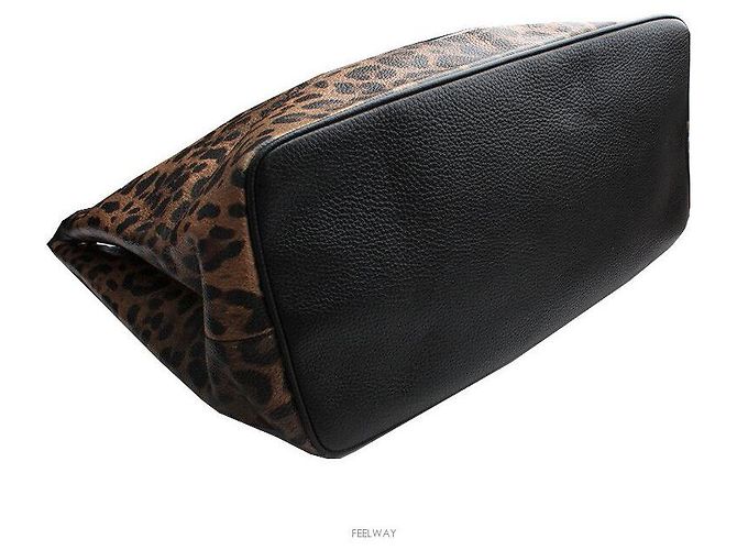 Dolce & Gabbana Gran Bolsa Shopper de Cuero con Estampado de Leopardo Multicolor - vista 4