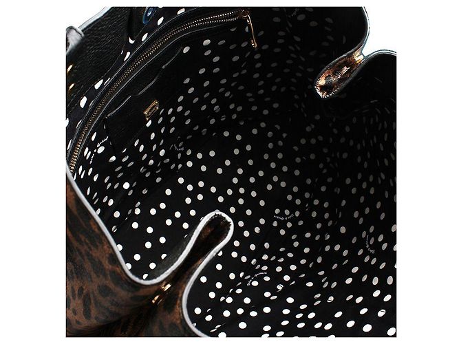 Dolce & Gabbana Gran Bolsa Shopper de Cuero con Estampado de Leopardo Multicolor - vista 5