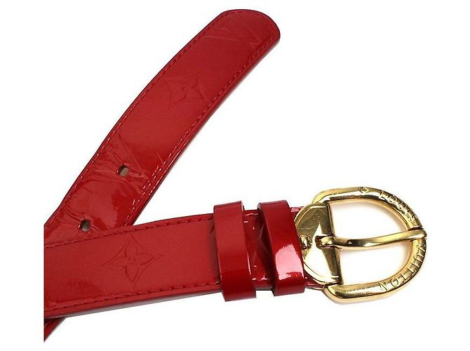 Louis Vuitton Cinto verniz vermelho com fivela dourada - vista 5