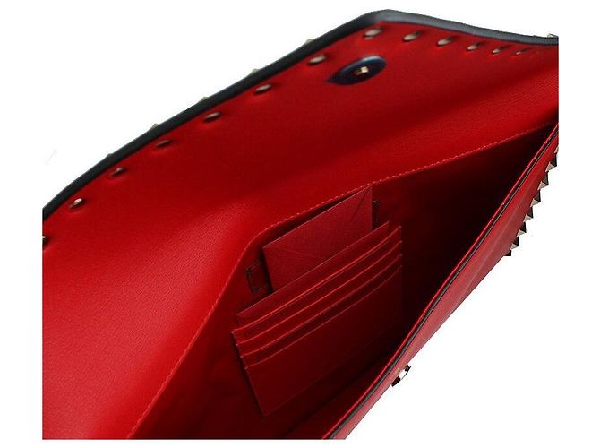 Valentino Borsa Clutch Rossa con Borchie Argento Rosso - vista 4