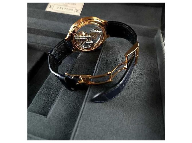 Louis Vuitton Relógio de couro dourado com tourbillon voador Boyaize - vista 5