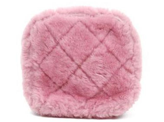 Chanel Borsa Vanity in shearling rosa - vista 4
