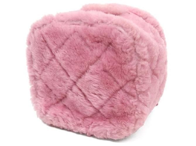 Chanel Borsa Vanity in shearling rosa - vista 8