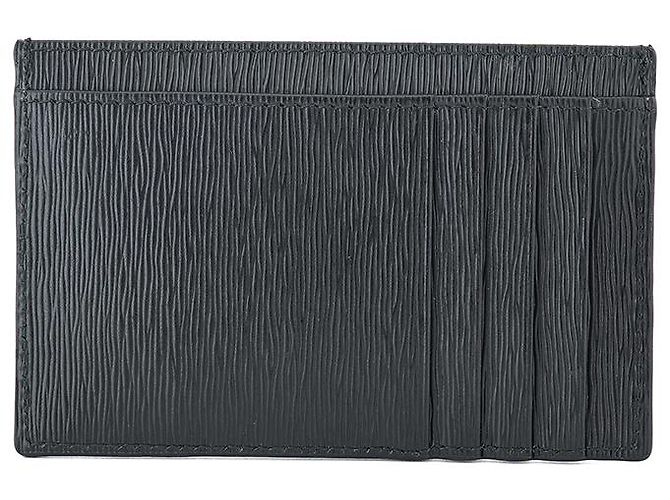 Prada Billetera de tarjeta de cuero negro con logo triangular - Regalo de lujo - vista 3
