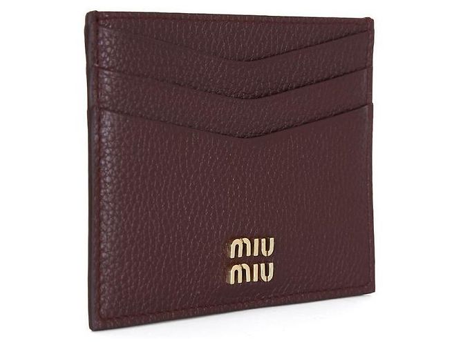 Miu Miu Kartenhalter aus goldfarbenem Metall mit Logo Golden - Ansicht 3