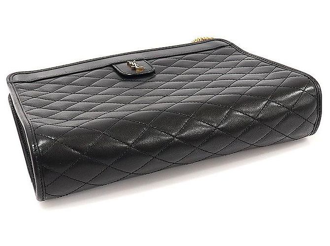 Saint Laurent Black Quilted Lambskin Baby Chain Shoulder Bag Nero - vista 5
