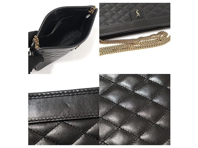 Saint Laurent Black Quilted Lambskin Baby Chain Shoulder Bag Nero - vista 6