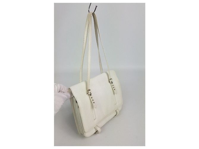 Salvatore Ferragamo Borsa a spalla in pelle bianca - vista 3