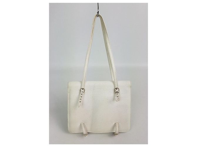 Salvatore Ferragamo Borsa a spalla in pelle bianca - vista 5