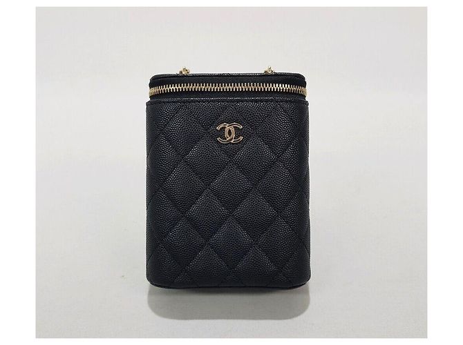 Timeless Chanel Mini borsa da trucco in catena di caviale classica con chip - vista 2