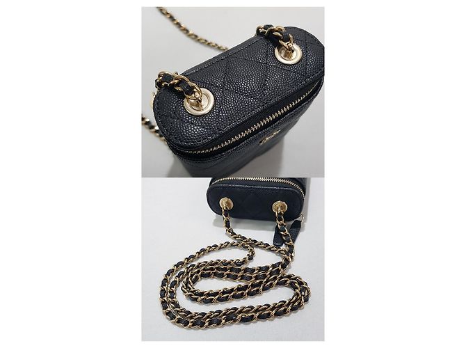 Timeless Chanel Mini borsa da trucco in catena di caviale classica con chip - vista 6