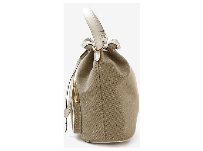 Prada Beige Jacquard Bucket Bag mit Logo - Ansicht 2